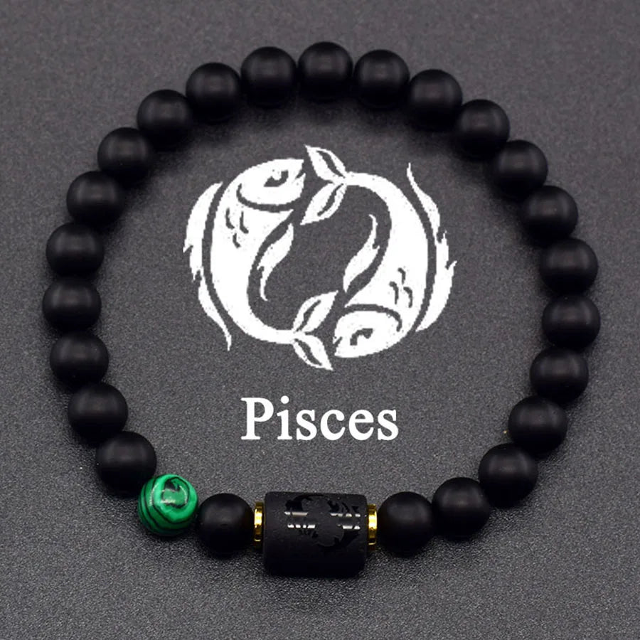 12 Zodiac Sign Bracelet Homme Constellation Bangle Natural Yellow Tiger Eye Stone Hem lifestyle view