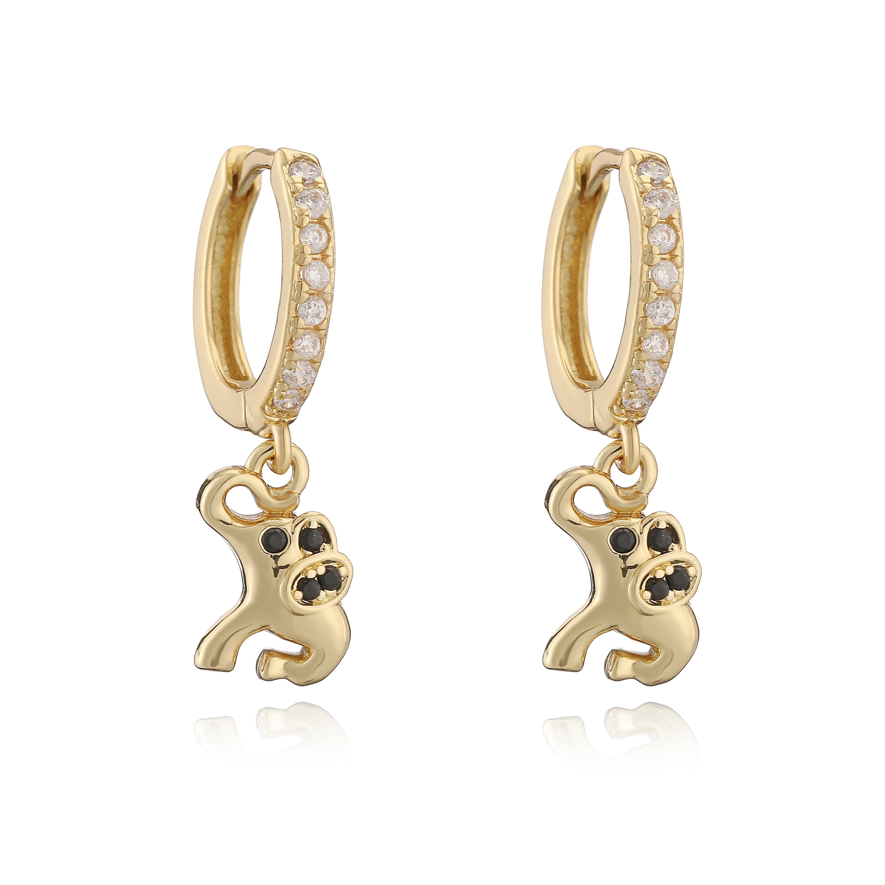 18K Gold Plated Brass Meteorite Sun Star Shaped Small Charm Pendant Earrings Copper Z lifestyle view