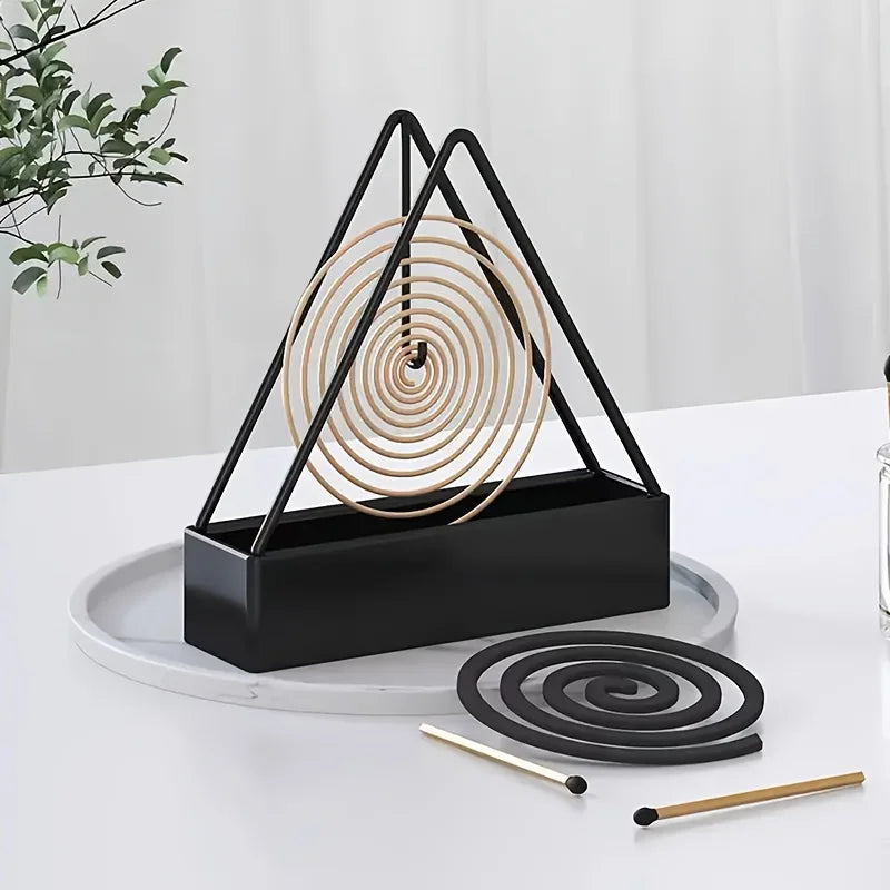 Triangle Mosquito Mat Stand | Simple Iron Holder for Indoor Rooms alternate view