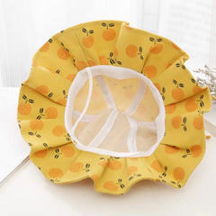 Sweet Baby Summer Hat for Girls | Cotton Fruit Print Kids Bucket Hat with Bowknot detail view