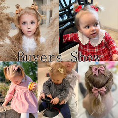 10Pcs/Set Solid Color Kids Bows Hair Clips for Baby Girls & more detail view