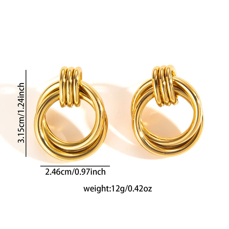 316L Stainless Steel Hoop Earrings for Men Women | Geometric Drop Earrings alternate view