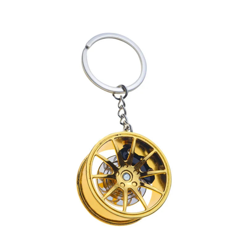 3D Car Tire Brake Disc Keychain | Fidget Toy Key Ring lifestyle view