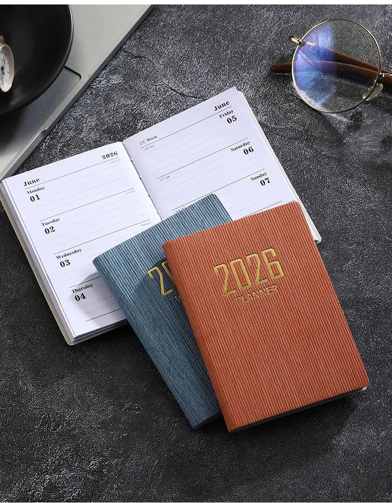 A7 2026 English Planner Book – Mini Pocket Weekly Calendar