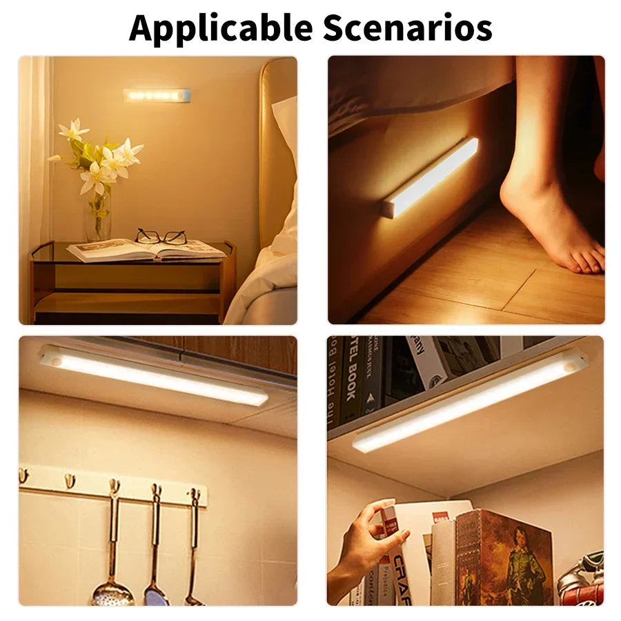 Wireless Rechargeable LED Motion Sensor Cabinet Light | Night Light for Closet Kitc additional angle