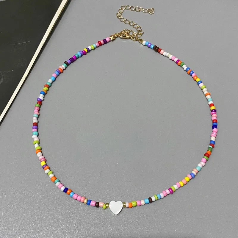 New Nature Shell Love Heart Choker Necklace for Girl Spring Summer Fashion Small Color close-up view