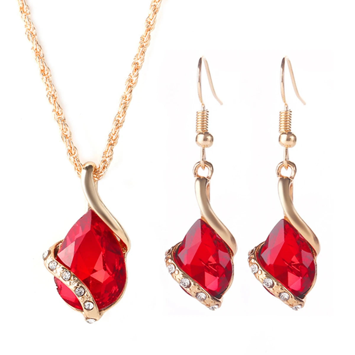 Fashion Silver Color Necklace Earrings Cubic Zirconia Jewelry Sets Elegant Crystal additional angle