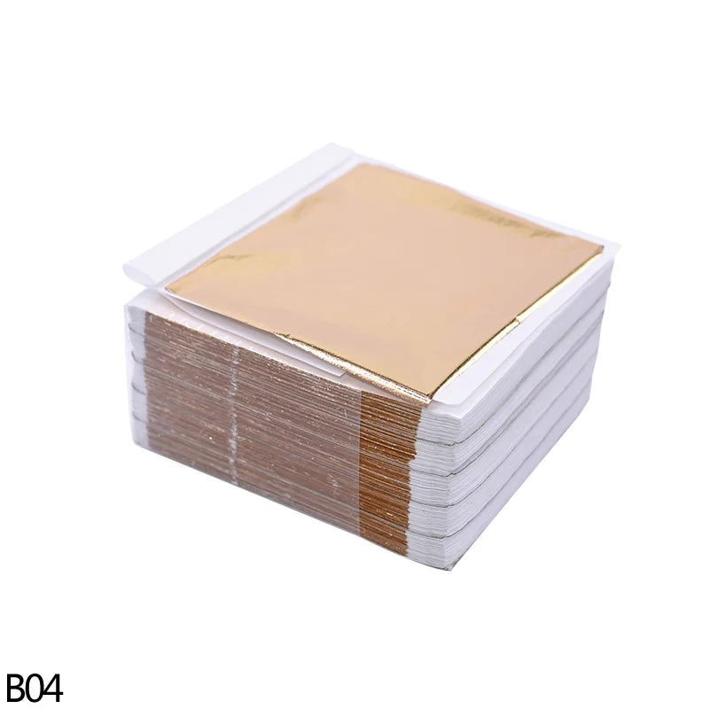 100Pcs Imitation Gold Silver Copper Foil Sheets | Gilding Leaf Flakes for DIY Nail Ar lifestyle view