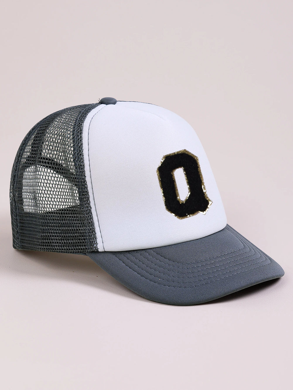 1pc Gray Hat With 26-Letter Pattern | Kids Baseball Cap for Boys and Girls additional angle