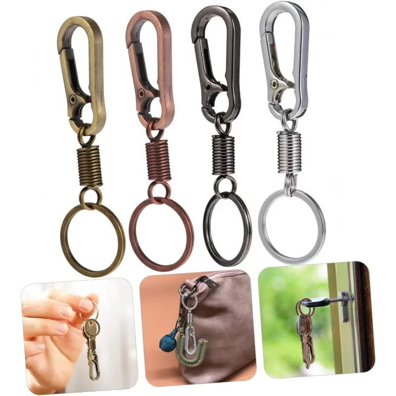 Vintage Brass Keychain Lanyard Snap Hook | Manual Rotate Carabiner Clip alternate view
