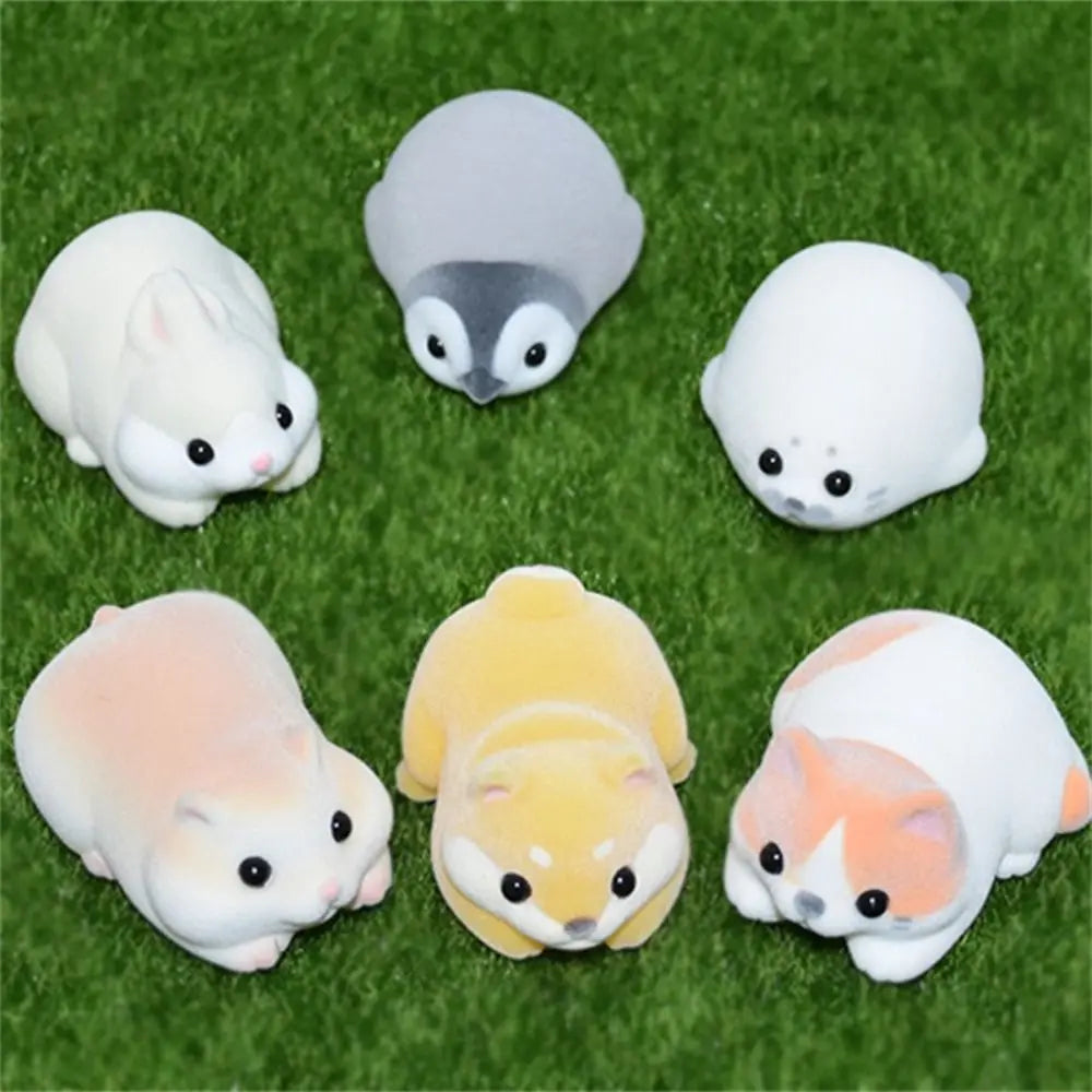 Chubby Hamster Penguin Squeeze Toy Flocked Seal Bunny Animal Figure Stress Relief Toy close-up view