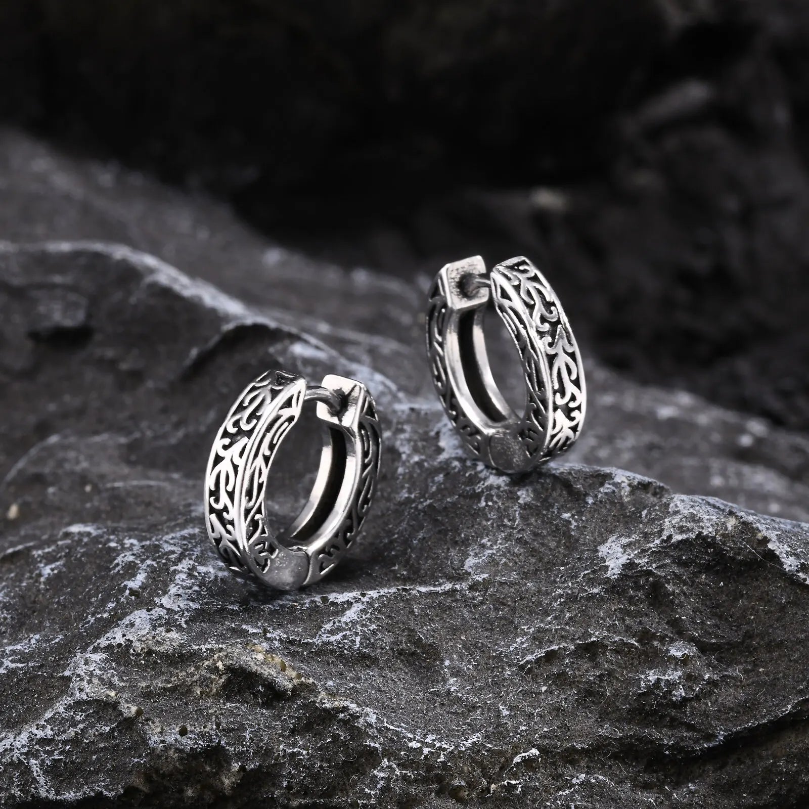 Stainless Steel Small Hoop Earrings for Men | Hypoallergenic Huggies lifestyle view