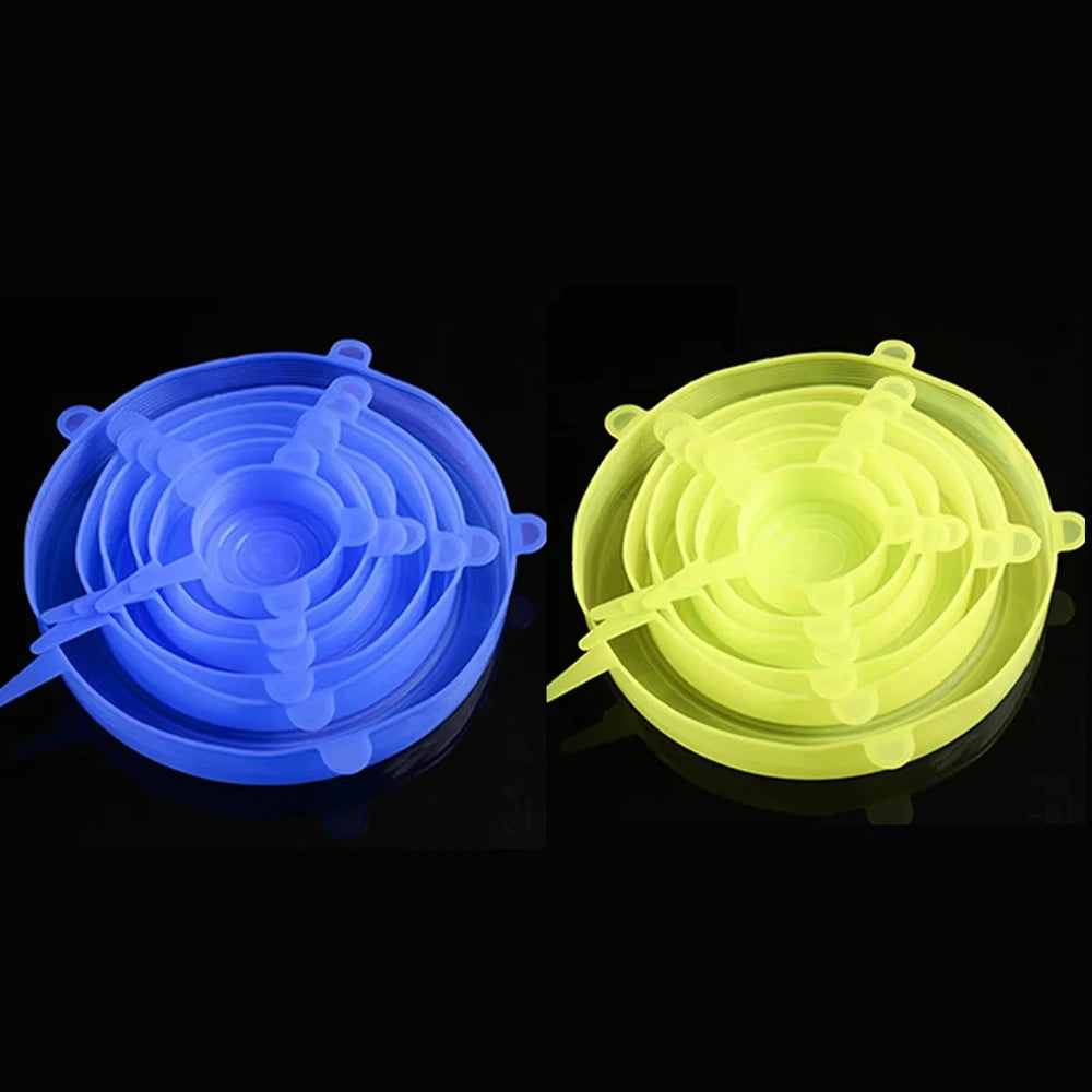 6 Pcs Silicone Cover Stretch Lids for Kitchen Microwave Food Covers Bowl Caps Elastic alternate view