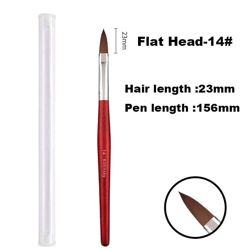 Kolinsky Acrylic Nail Art Brush Wood Handle Nail Art Mink Brush Gel Builder Nail Tool lifestyle view