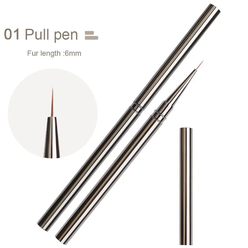 Nails Art Liner Brushes Striping Drawing Elongated Lines Painting 6/9/12/15/18mm Nail Pr detail view