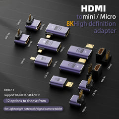 NNBILI HDMI 2.1 Cable Adapter | Mini Micro HDMI to HDMI Converter 48Gbps 8K@60Hz alternate view