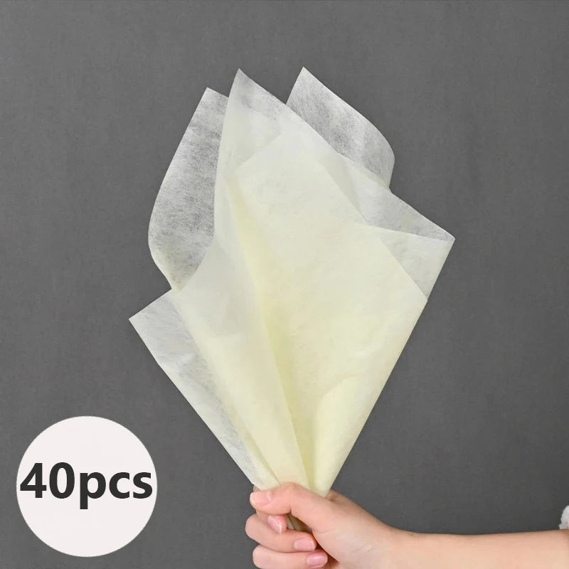 40pcs Milk Cotton Tissue Paper for Flower Wrapping | DIY Bouquet Craft Supplies alternate view
