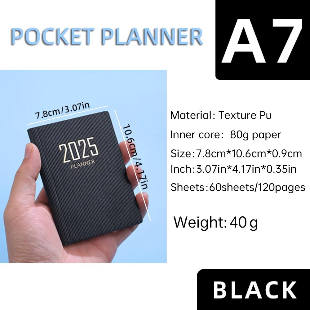 Portable A7 2026 Agenda Book – Pocket Weekly Planner with Calendar