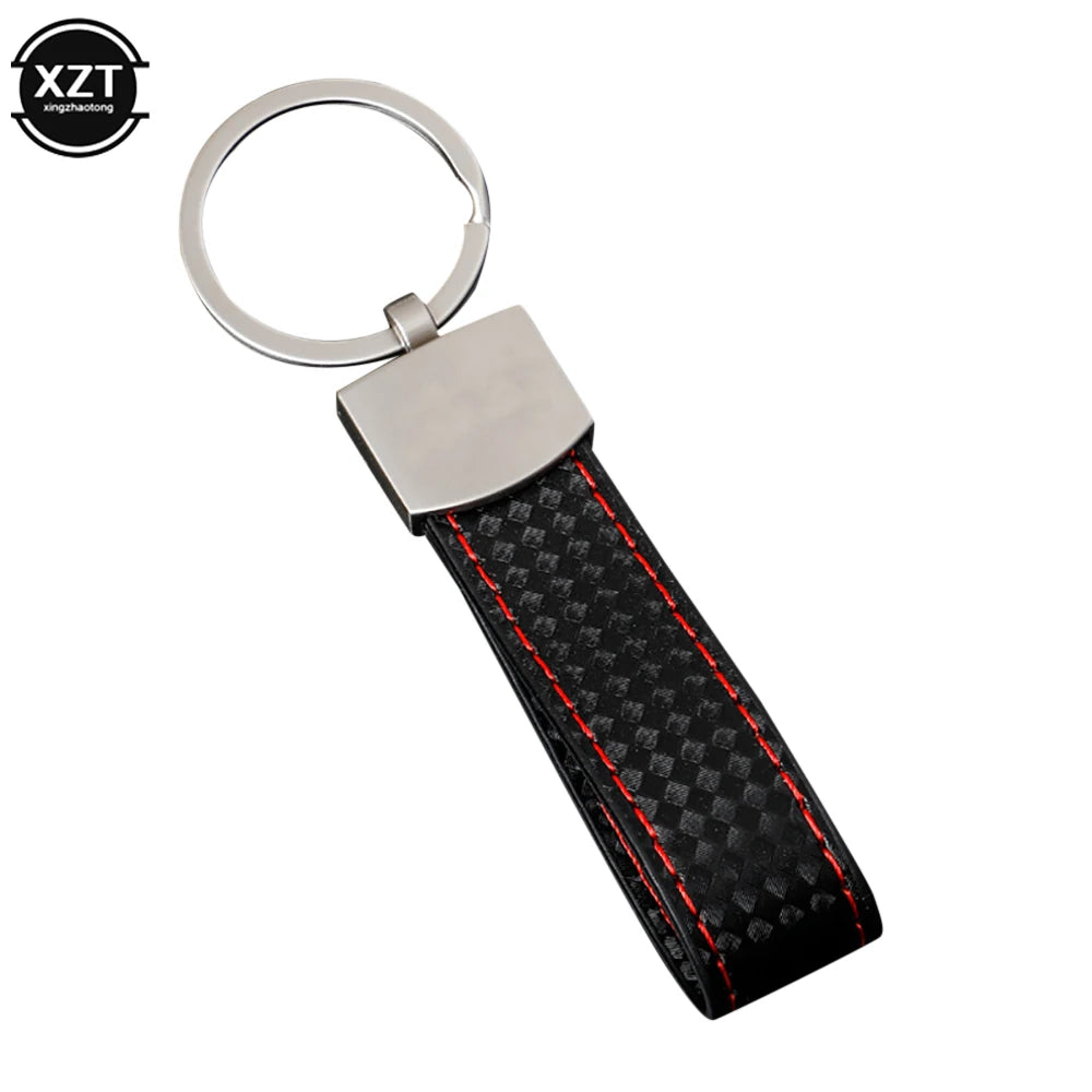 Fashion Black-Red Leather Car Keychain Key Ring | 3-Color Sports Keychain Pendant for lifestyle view