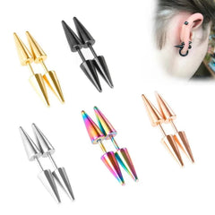 1Pair Fashion 316L Stainless Steel Spike Stud Earrings for Women Men, Classic Cartilage Tragus Helix