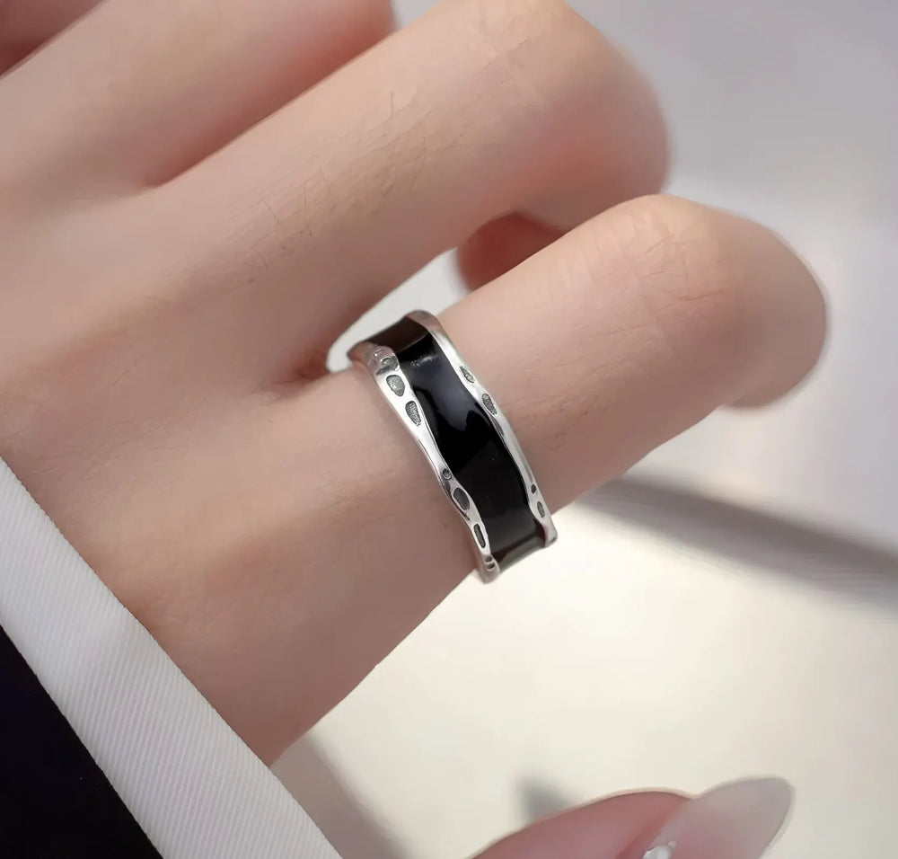 VENTFILLE 925 Sterling Silver Flower Lace Ring Korean Fashion Opening Inlaid CZ Adjus alternate view