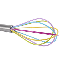 Stainless Steel Balloon Wire Silicone Whisk | Manual Egg Beater Mixer close-up view