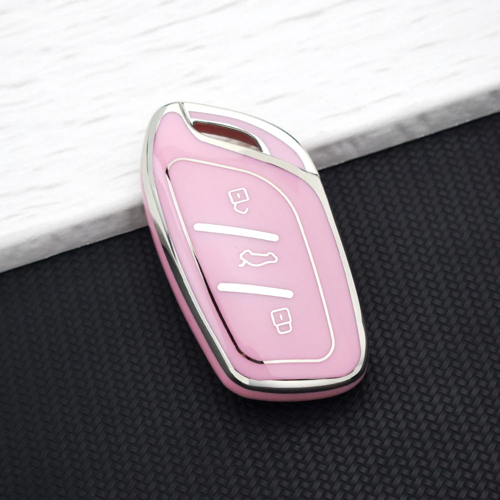 Soft TPU Car Key Case Cover Fob For MG ZS EV MG4 HS EHS MG5 MG6 MG3 MG7 GT ZX For Roe lifestyle view