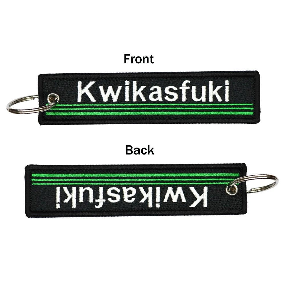Motorcycle Keychain Double Sided Embroidery | Fashion Key Ring Gift detail view
