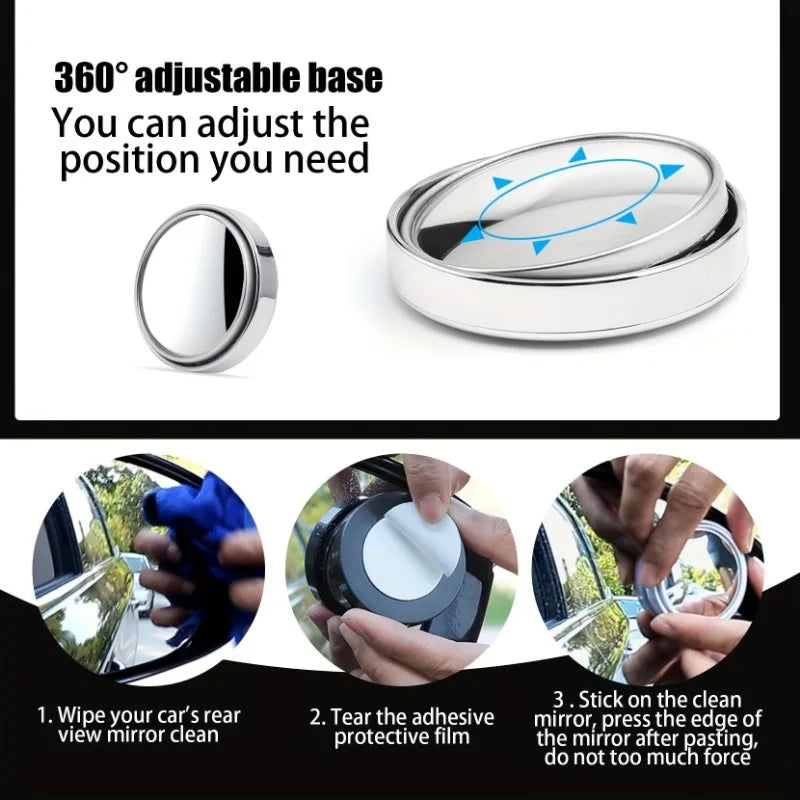 Car sticker small round mirror! 360 degree blind spot reversing assist - ultra high d lifestyle view