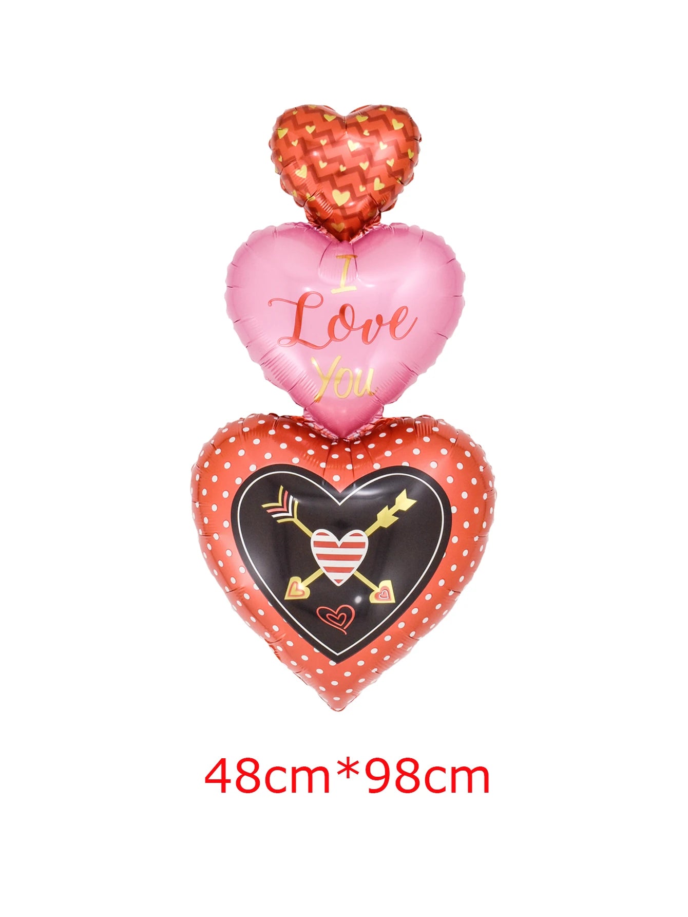 Heart to Heart Love Bear Balloon | Valentine's Day Decor with Stand detail view