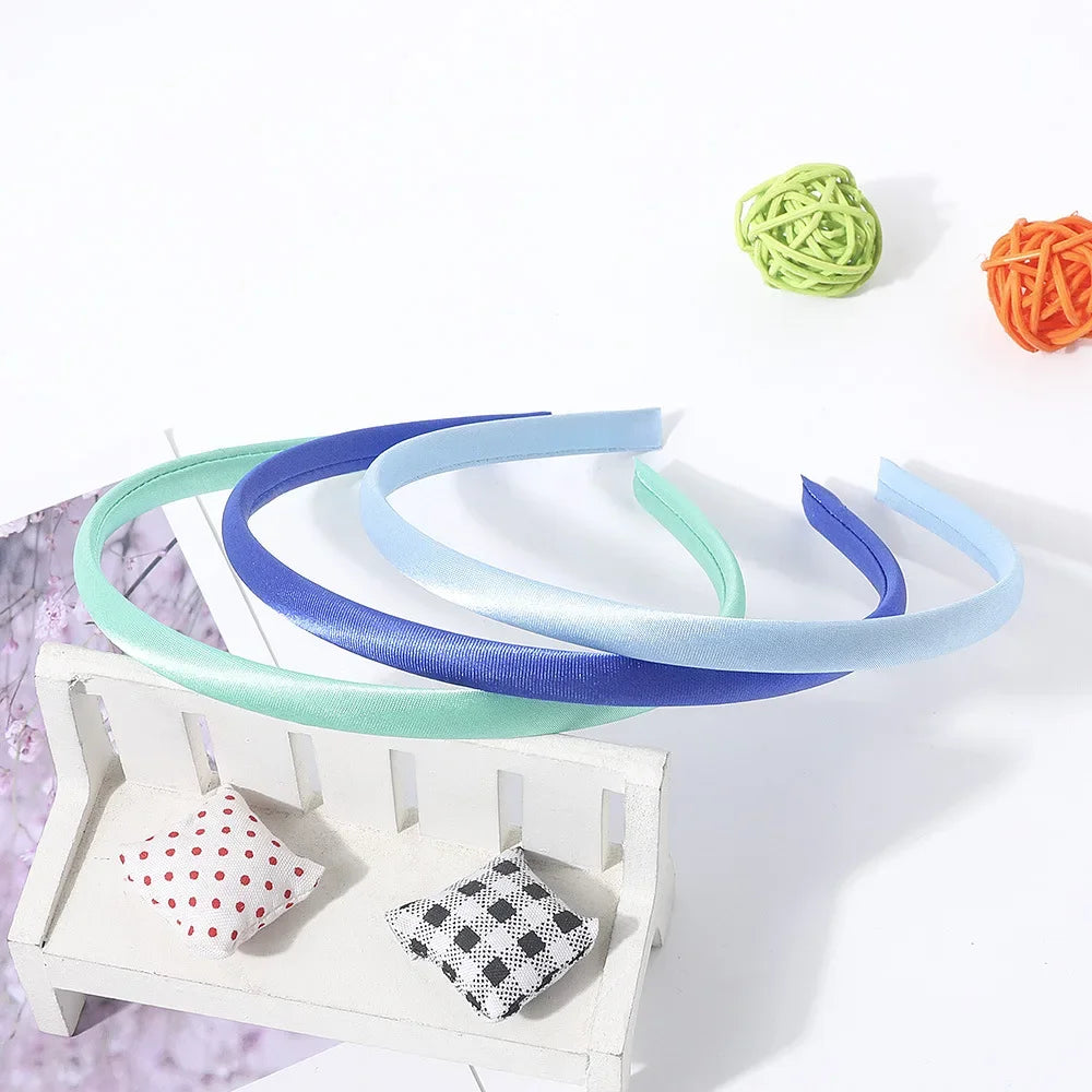 10mm Satin Headband Women Girls Fabric Covered Resin Hairbands Plastic Headbands Ki additional angle