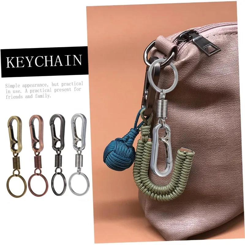 Vintage Brass Keychain Lanyard Snap Hook | Manual Rotate Carabiner Clip close-up view