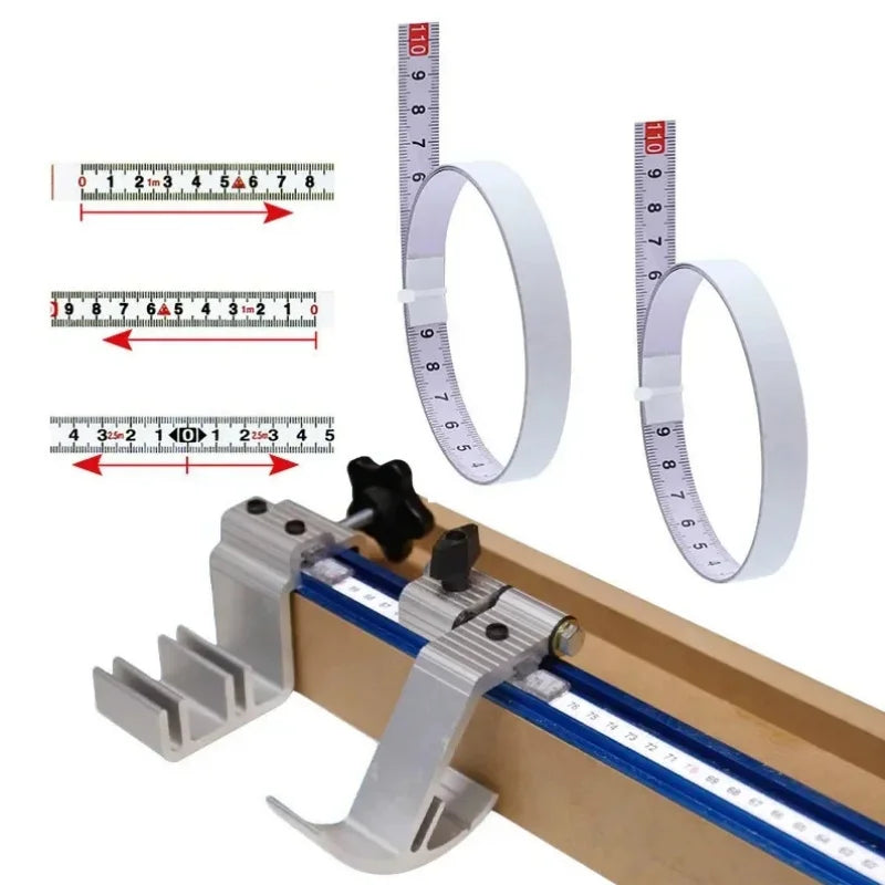 Miter Track Tape Measure Self Adhesive Metric Steel Ruler Miter Saw Scale for T-track close-up view