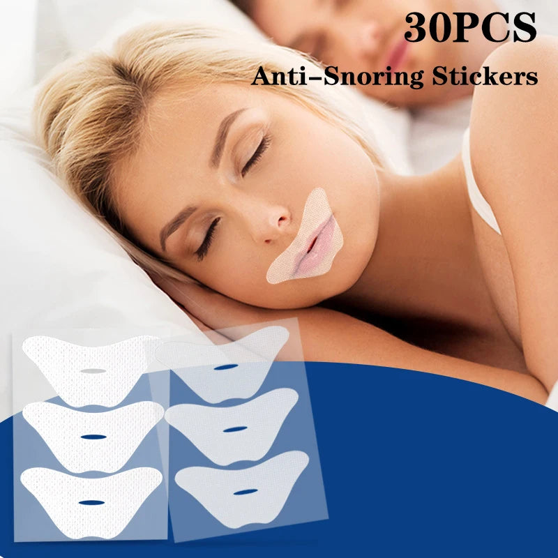 Anti-Snoring Stickers for Adults | 30 Pack Mouth Breathing Correction Patches close-up view