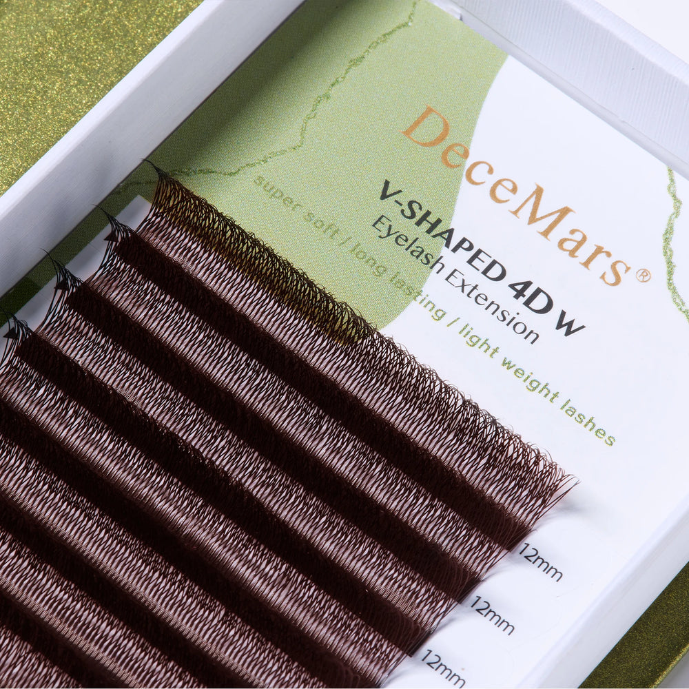 DeceMars V-Shaped 4D Brown Eyelash Extensions | 12 Rows Tray alternate view