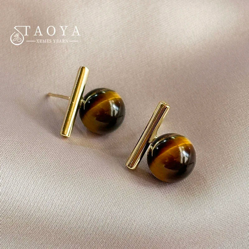 Grey Imitation Pearl Drop Earrings | French Minimalist Jewelry for Women detail view