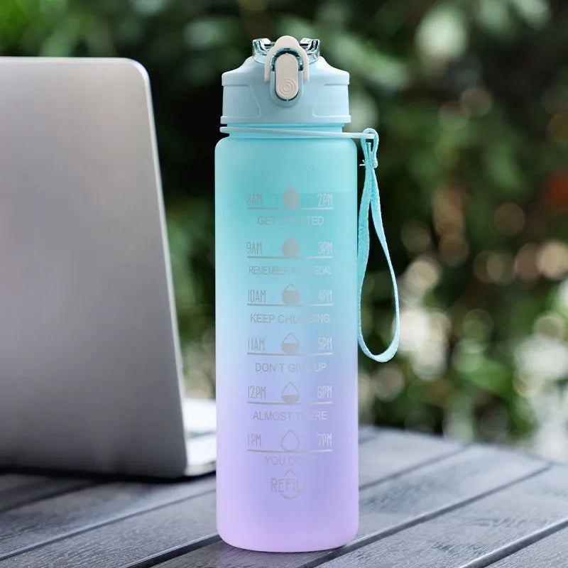 Sports Water Bottle with Time-Tracking Straw Leak Proof Locking Flip Cover for Easy additional angle