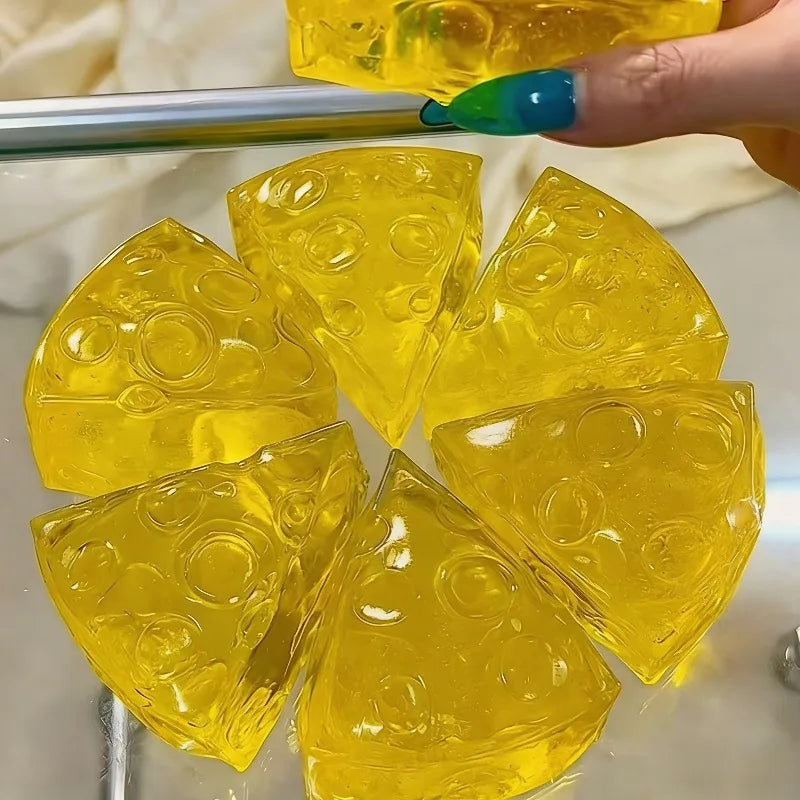 Honey Cheese Squishy Toy | Soft Mochi Stress Relief Squeeze Cube lifestyle view
