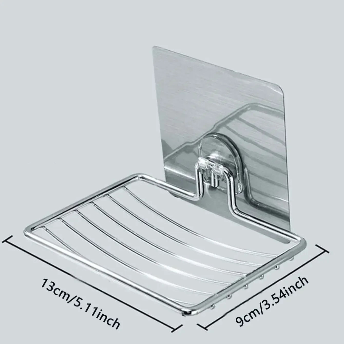 Stainless Steel Soap Rack | Wall Mounted Soap Dish with Drainage Tray lifestyle view