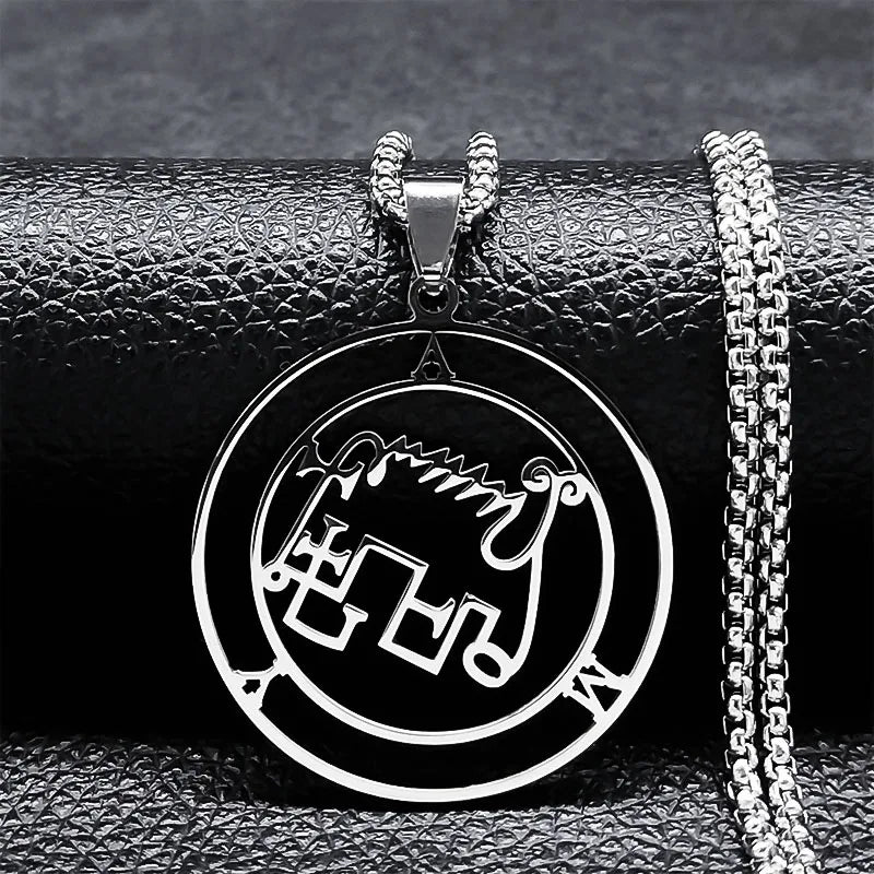Astaroth Sigil Goetia Stainless Steel Necklace Solomon Demon Seal Satan Sigil sataniq alternate view