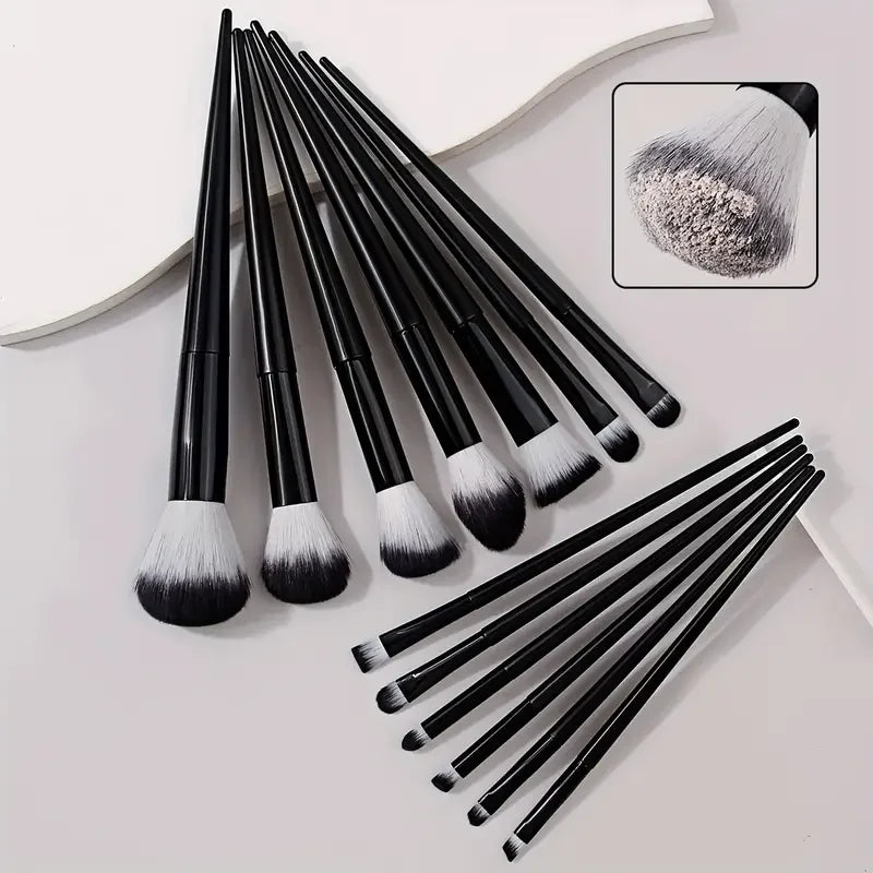 13-Piece Makeup Brush Set | Soft Fluffy Foundation Blush Highlighter Brush Kit close-up view