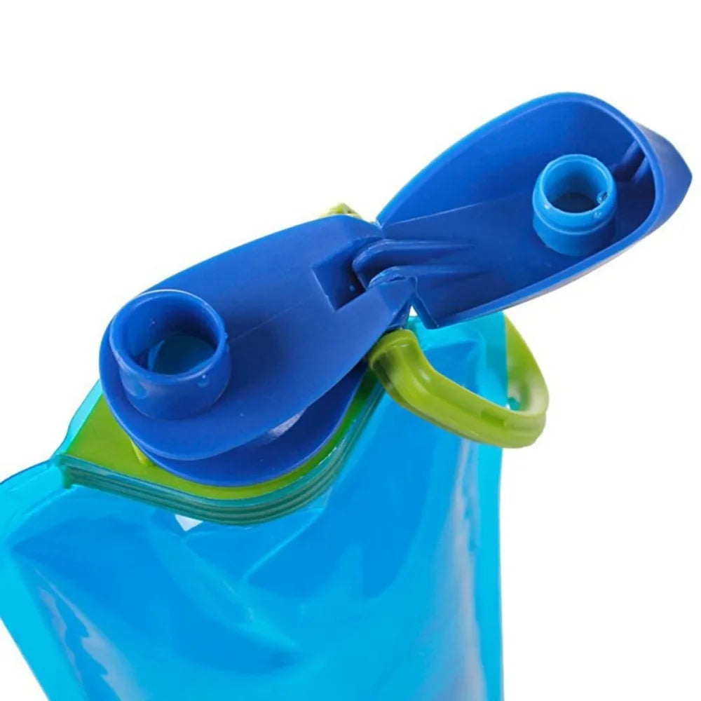 Foldable Water Bottles Flexible Reusable Travel Water Bottle Plastic Water Pouch So additional angle