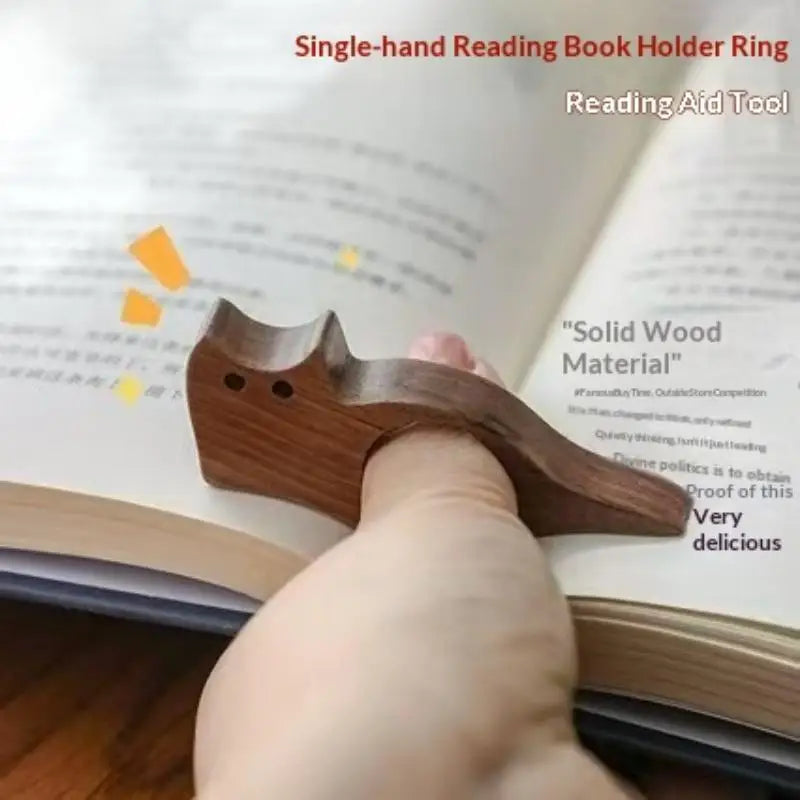 2026 New 1pcs Wooden Animal Pet Cat Dog Bookmark Page Marker With Metal Ring Student alternate view
