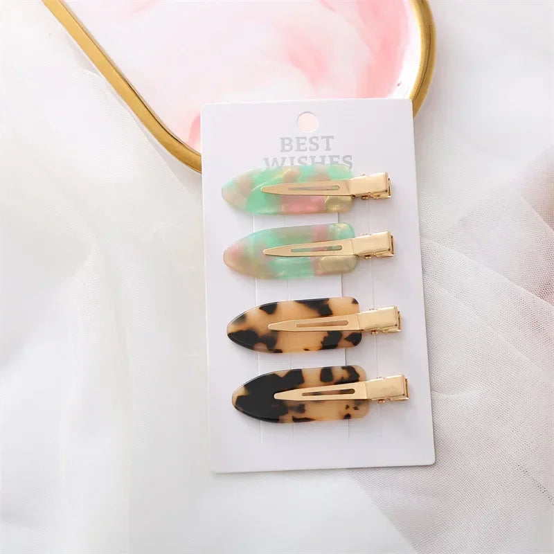 Set 4/2 Pcs No Bend Crease Seamless Hair Clips Fringe Hairpin Duckbill Clip Makeup Bangs Fixed Side Bangs Salon Styling Headwear
