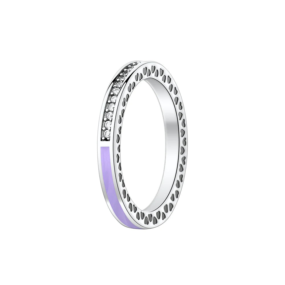 Hot Selling 925 Silver Blue, Green, Heart-Shaped Square Ring Suitable For Women's Exquis detail view