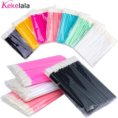 Kekelala 50Pcs Disposable Lip Brushes | Multi-Use Makeup Applicators for Lip Gloss and Eyelash Exten