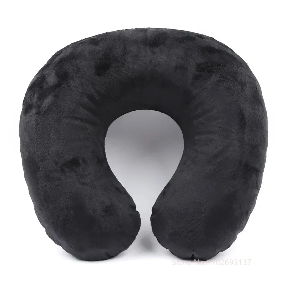 Inflatable Travel Neck Pillow | U-Shaped Support for Car, Plane, and Office close-up view