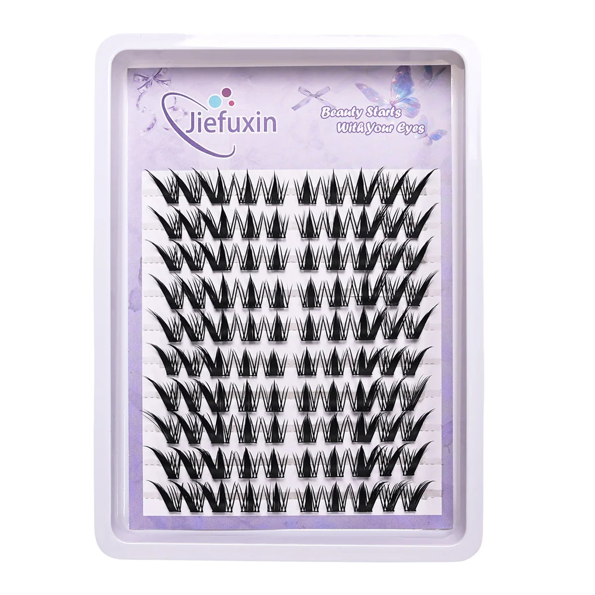 10Rows Cluster False Eyelashes Voluminous Fluffy Thick Natural Curling Lash Manga Eyes，Anime Lash Style，Suitable for Beginners