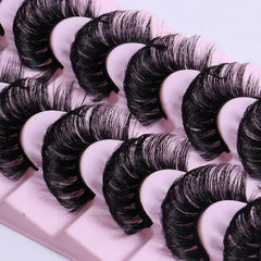 10 Pairs D Curl False Eyelashes Russian Volume Strip Lashes Fluffy Thick Wispy Fake Eyel detail view