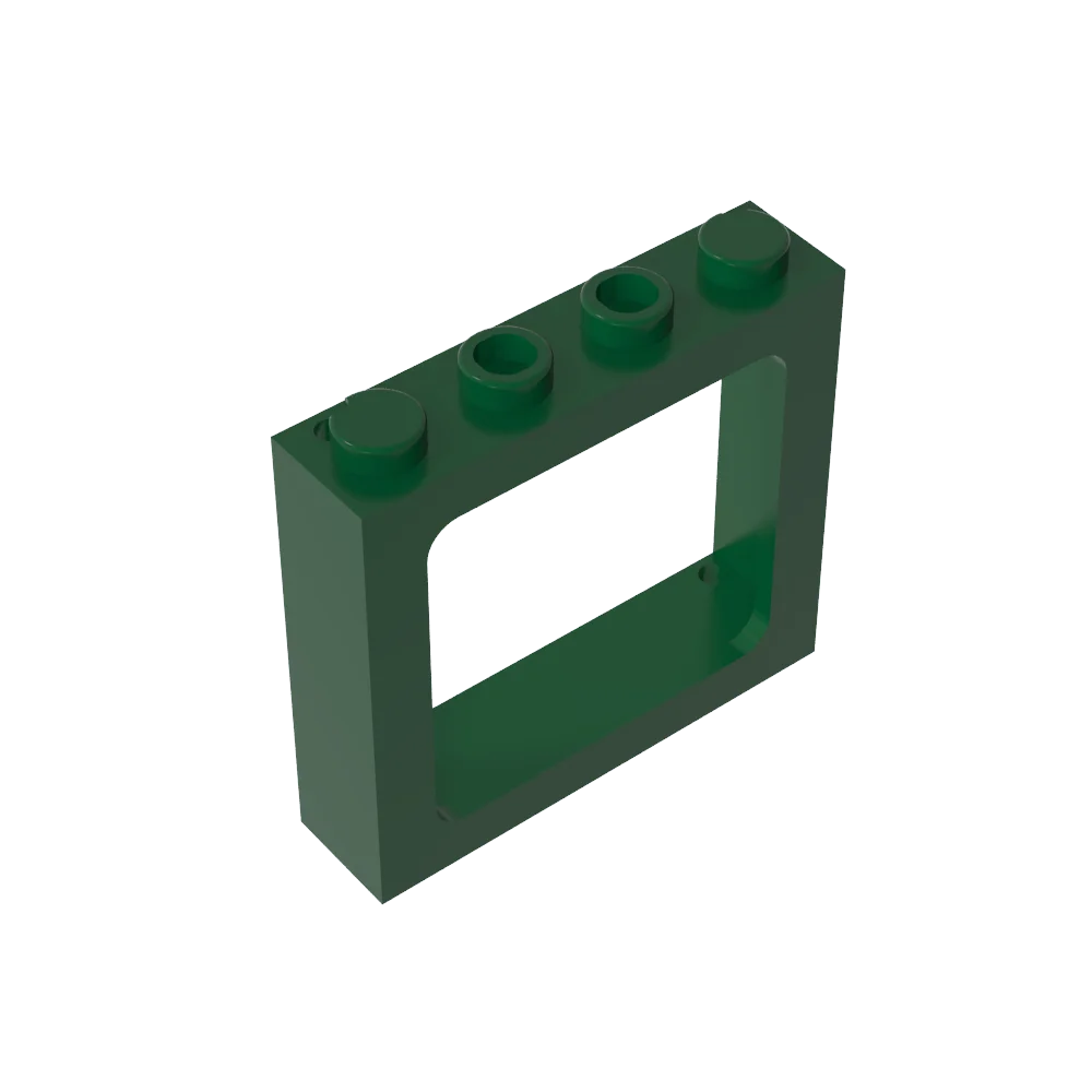Gobricks Window 1 x 4 x 3 Train with Shutter Holes and Solid Studs on Ends | Compatible detail view
